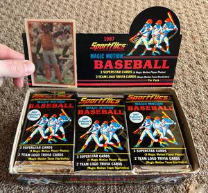 lot 161A image: 1987 Sportflics 36 Pack Baseball Card Box