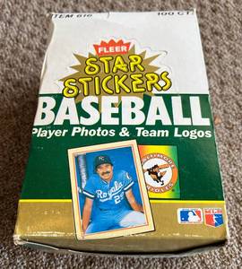 lot 160A image: 1984 Fleer Star Stickers 36 Pack Baseball Card Box