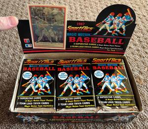 lot 154A image: 1987 Sportflics 36 Pack Baseball Card Box