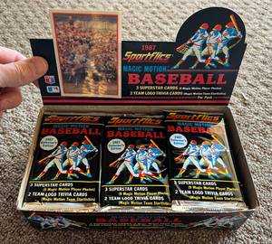 lot 147A image: 1987 Sportflics 36 Pack Baseball Card Box