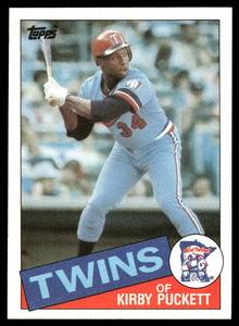 lot 185 image: Kirby Puckett RC 1985 Topps #536 Minnesota Twins Baseball Card