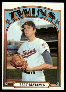 lot 192 image: Bert Blyleven 1972 Topps #515 Minnesota Twins Baseball Card