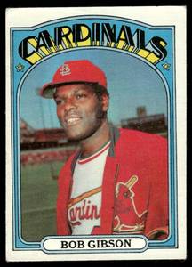 lot 193 image: Bob Gibson 1972 Topps #130 St. Louis Cardinals Baseball Card