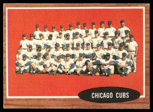 lot 194 image: Chicago Cubs High # SP 1962 Topps #552 Chicago Cubs Baseball Card