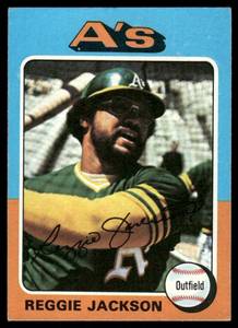 lot 200 image: Reggie Jackson 1975 Topps #300 Oakland Athletics Baseball Card