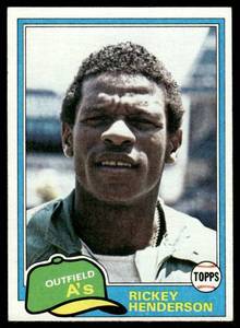 lot 201 image: Rickey Henderson 2nd Year 1981 Topps #261 Oakland Athletics Baseball Card