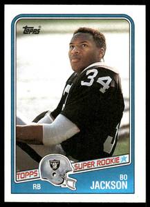 lot 205 image: Bo Jackson RC 1988 Topps #327 Los Angeles Raiders Football Card