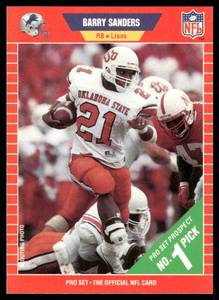 lot 206 image: Barry Sanders RC 1989 Pro Set #494 Detroit Lions Football Card