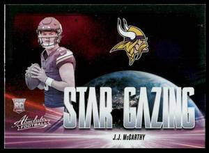 lot 218 image: J.J. McCarthy RC 2024 Panini Certified Star Gazing #JMY Minnesota Vikings Football Card