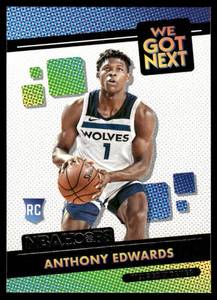 lot 232 image: Anthony Edwards RC 2020 NBA Hoops We Got Next #1 Minnesota Timberwolves Basketball Card