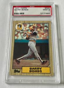 lot 19B image: Barry Bonds RC PSA 9 Mint 1987 Topps #320 Rookie Baseball Card