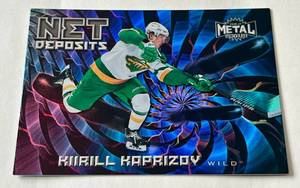 lot 31B image: Kirill Kaprizov RC 2020-21 NHL Metal Universe Net Deposits #ND-1 Rookie Minnesota Wild Hockey Card