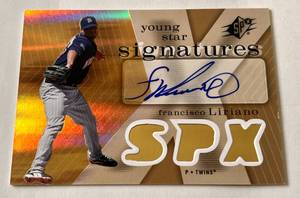 lot 203 image: Francisco Lindor Auto 2007 SPX Young Star Sigratures #YS-FL Signed Minnesota Twins Baseball Card