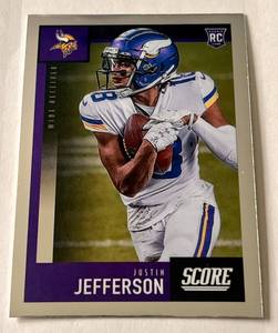 lot 216 image: Justin Jefferson RC 2020 Panini Chronicles Score Update Rookies #449 Minnesota Vikings Football Card