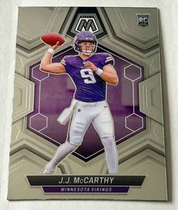 lot 228 image: J.J. McCarthy RC 2024 Panini Mosaic #310 Minnesota Vikings Football Card