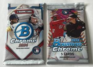 lot 244 image: 2-Pack Baseball Card Lot - 2023 and 2024 Bowman Chrome
