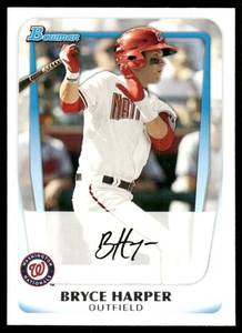 lot 175A image: Bryce Harper RC 2011 Bowman Prospects #BP1 Washington Nationals Baseball Card