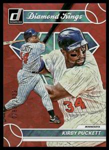 lot 178A image: Kirby Puckett Numbered 2023 2023 Donruss Holo Red #15 Minnesota Twins Baseball Card