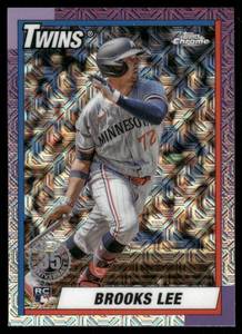 lot 179A image: Brooks Lee Mojo RC 2025 Topps Chrome #49 Minnesota Twins Baseball Card
