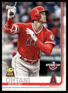 lot 192A image: Shohei Ohtani Rookie Cub 2019 Topps Opening Day Red #100 Los Angeles Angels Baseball Card