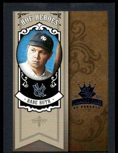 lot 199A image: Babe Ruth Numbered 100 2005 Donruss Diamond Kings HOF Heroes Framed Blue #HH-23 New York Yankees Baseball Card