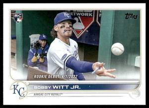 lot 201A image: Bobby Witt Jr. RC 2022 Topps Update #US187 Kansas City Royals Baseball Card