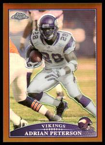 lot 206A image: Adrian Peterson Numbered 649 2009 Topps Chrome Gold Bowman Chrome White Refractors #TC28 Minnesota Vikings Football Card