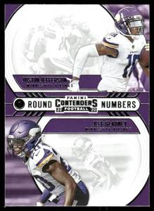 lot 208A image: Justin Jefferson RC  Jeff Gladney 2020 Panini Contenders Round Numbers #RN-JG Minnesota Vikings Football Card