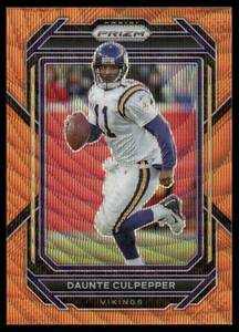 lot 213A image: Daunte Culpepper Numbered 60 2022 Panini Prizm Orange Wave #195 Minnesota Vikings Football Card
