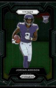lot 216A image: Jordan Addison RC 2023 Panini Prizm Rookie #368 Minnesota Vikings Football Card