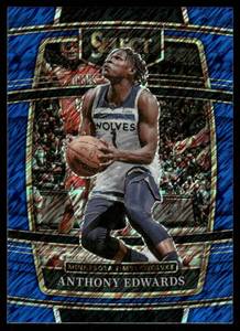 lot 223A image: Anthony Edwards Blue Shimmer 2021 Panini #49 Minnesota Timberwolves Basketball Card