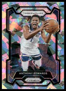 lot 228A image: Anthony Edwards Cracked Ice 2023 Panini Prizm #108 Minnesota Timberwolves Basketball Card
