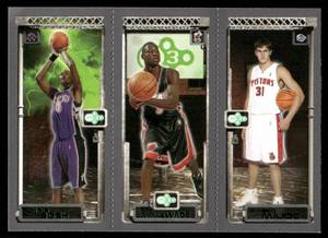 lot 232A image: Chris Bosh  Dwayne Wade RC 2003 Topps Rookie M3 Matrix Frames #112  Basketball Card