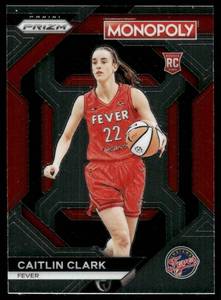 lot 233A image: Caitlin Clark RC 2024 WNBA Monopoly Panini Prizm #27  Basketball Card