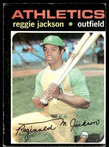 lot 21B image: Reggie Jackson 1971 Topps #20 Vintage Baseball Card