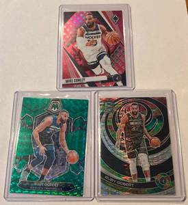 lot 134A image: 3 Low #s Minnesota Timberwolves Cards - Rudy Gobert (2) 75 and 149, Mike Conley 175 Basketball Cards