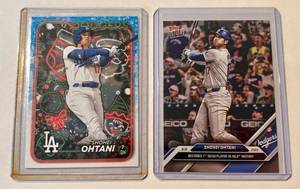 lot 135A image: Shohei Ohtani 2-Card Baseball Lot - Holiday and Now
