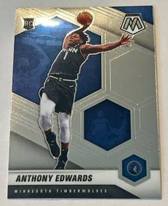 lot 235A image: Anthony Edwards RC 2020 Panini Mosaic #201 Minnesota Timberwolves Basketball Card