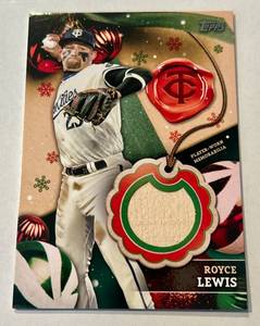 lot 240A image: Royce Lewis Bat Relic 2004 Topps Holiday Mega #RC-RL Minnesota Twins Baseball Card
