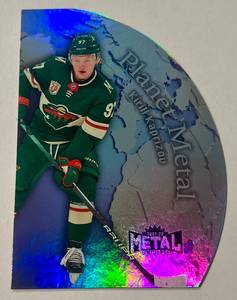 lot 249A image: Kirill Kaprizov 2021-22 Metal Universe Planet Metal #PM-8 Minnesota Wild Hockey Card