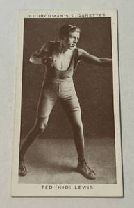 lot 258A image: 1938 Boxing Personalities Ted (Kid) Lewis #25 Churchmans Cigarettes
