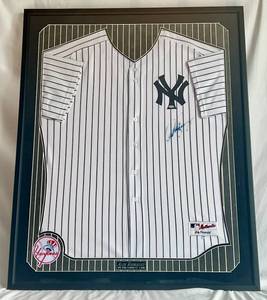 lot 2C image: Alex Rodriguez Signed Jersey - Steiner COA, Custom Framed w Yankees Patch, Plaque, Pinstripe Matting - BEAUTIFUL