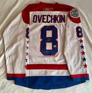 lot 2B image: Alexander Ovechkin Signed Jersey - Fanatics COA Inscribed 06 ROY and 3 Hart Trophy Beautiful Winter Classic NHL CCM Reebok Authentic Jersey Size 50 Washington Capitals Hockey - AMAZING PIECE