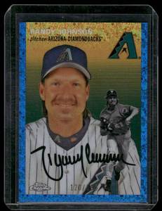 lot 252 image: Randy Johnson Blue Refractor 120199 2023 Topps Chrome #372 Baseball Card