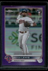 lot 278 image: Royce Lewis RC Purple Refractor 2022 Topps Chrome #USC79 Baseball Card