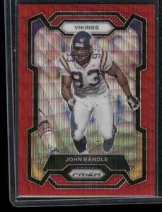 lot 290 image: John Randle Numbered 23149 2023 Panini Prizm Red Wave #196 Football Card