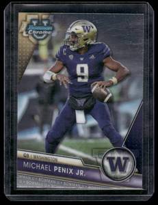 lot 291 image: Michael Penix Jr. RC 2023 Bowman University Chrome #141 Football Card