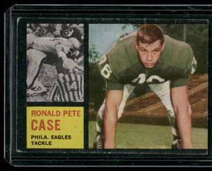 lot 292 image: Pete Case SP RC 1962 Topps #125 Football Card