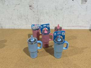 lot 368 image: LOT OF 5 YAYA My First Travel Tumbler for Toddlers 3 with Reusable Straw and Spill-Safe Lid, 12oz, Pink and Blue