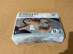 lot 228 image: LOT OF 3 Honest Diapers, Size 2 32 Diapers, Size 1 35 Diapers